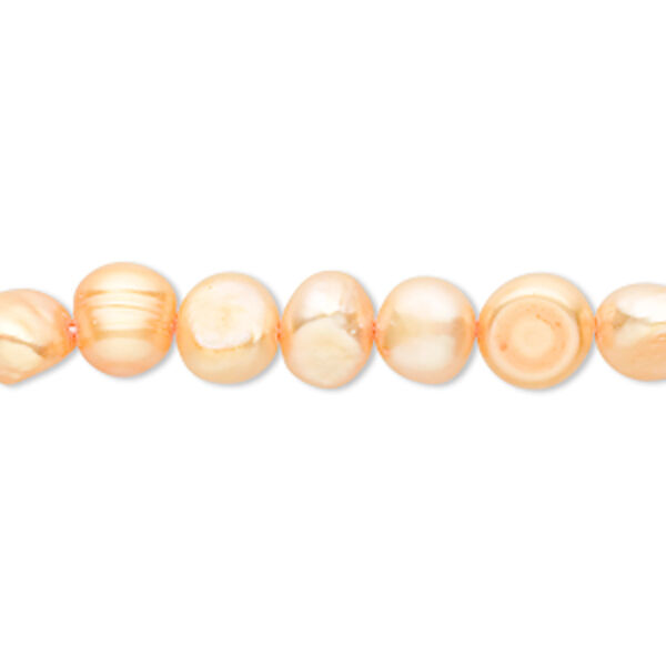 Pearl, cultured freshwater (dyed), carrot, 7-9mm flat-sided potato, D grade, Mohs hardness 2-1/2 to 4. Sold per 15-inch strand. image number 0
