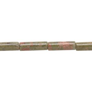 Unakite 1pkg1, tube bead natural 15.5-16 inch 13x4mm