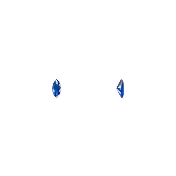 Gem, cubic zirconia, spinel blue, 4x2mm faceted marquise, Mohs hardness 8-1/2. Sold per pkg of 5. image number 0
