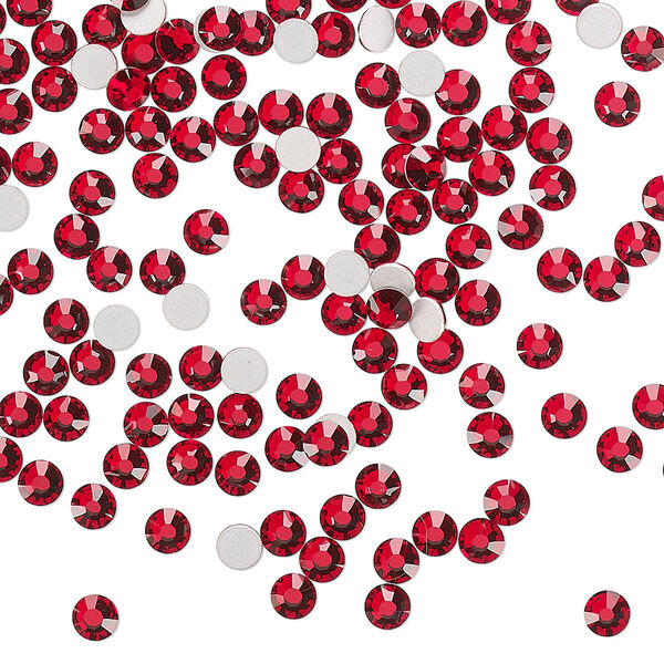 Flat back 144pk light Siam foil back, Preciosa MAXIMA Czech crystal rhinestone 3-3.2mm chaton rose round SS12 image number 0