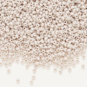 Seed bead, Preciosa Ornela Czech glass, 1pkg500g, 2.0-2.2mm rocaille, opaque matte terra dyed rose powder chalkwhite (06472)