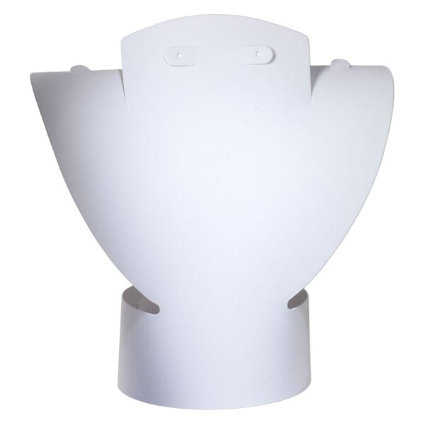 Display, foldable, necklace and earring, acrylic, flocked white, 10-1/4 x 9-1/4 x 3-3/4 inches assembled. Sold individually. image number 1