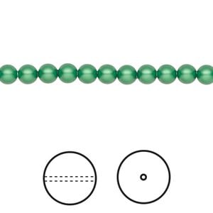 Pearl 100pk eden green, Crystal Passions® 4mm round 5810