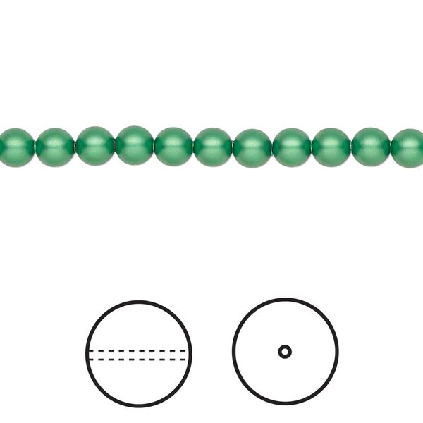 Pearl 100pk eden green, Crystal Passions® 4mm round 5810 image number 0
