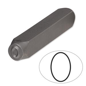 Stamp punch, tempered chrome vanadium steel, 5.5x4mm oval, 2-3/4 x 3/8 inches. Sold individually.