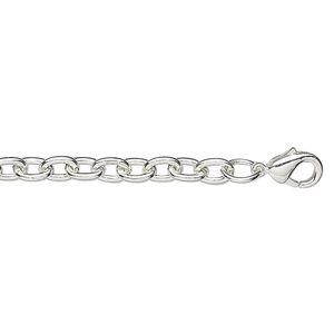 Chain 1pkg10 silver-plated cable, 3.5mm heavy / lobster claw clasp, steel 30 inch