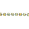 Bead, glass 1pkg8, opaque gold / blue / black, 14mm hand-painted round. image number 1
