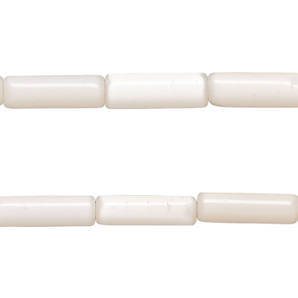 Bead, cat's eye glass (fiber optic glass), pale pink, 15x4mm-17x6mm round tube. Sold per pkg of (2) 15-inch strands, approximately 50 beads. image number 0