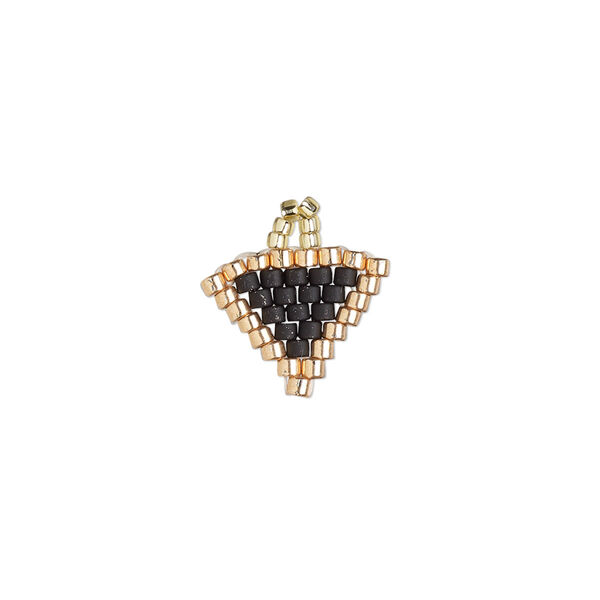 Drop, Creative Touch, glass, black / copper / gold, 12mm double-sided triangle. Sold individually. image number 0