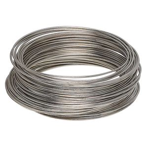 Memory wire, imitation rhodium-plated high carbon steel, 1-3/4 inch bracelet, 0.7mm thick. Sold per 1-ounce pkg, approximately 60 loops.