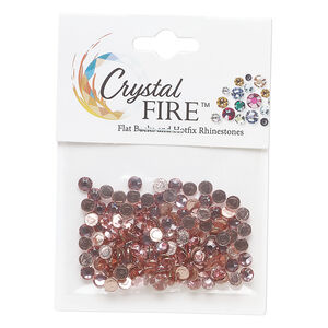 Flat back mix 1pkg144 light rose, Crystal FIRE&reg;, 3.80-4.80mm hotfix round SS16 / SS20
