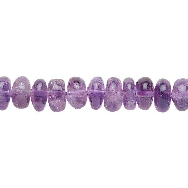 Amethyst 1pkg1, hand-cut rondelle bead natural 15.5-16 inch 7x4mm-8x6mm image number 0