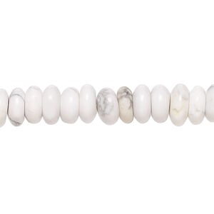 Howlite 1pkg1, rondelle bead natural, 15 inch 8x4mm-9x5mm