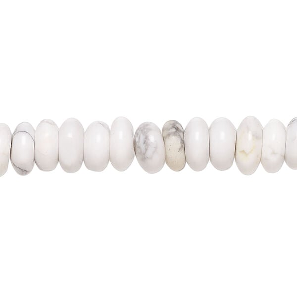 Howlite 1pkg1, rondelle bead natural, 15 inch 8x4mm-9x5mm image number 0