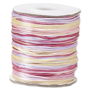 Cord, Satinique™, satin, tenderness, 1mm mini. Sold per 200-foot spool.