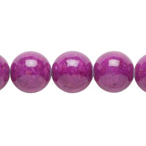 Bead, resin, purple, 12mm round. Sold per 8-inch strand, approximately 15 beads.
