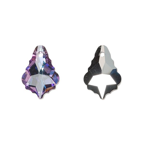 Drop, glass, opaque clear vitrail light, 16x11mm baroque. Sold per pkg of 10. image number 0