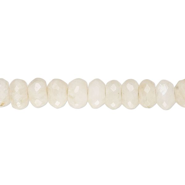 White opal 1pkg1, hand-cut faceted rondelle bead natural 14 inch 7x4mm-8x6mm image number 0