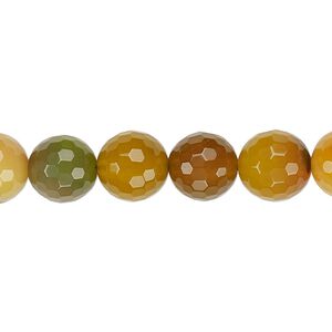 Agate 1pkg1, faceted round bead 15 inch 9-10mm