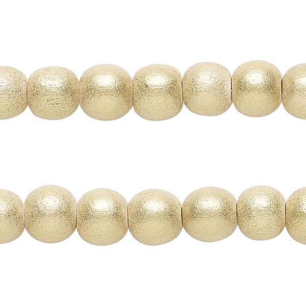 Taiwanese cheesewood 1pkg2, hand-cut painted round bead 15.5-16 inch frosted yellow gold 8mm image number 0