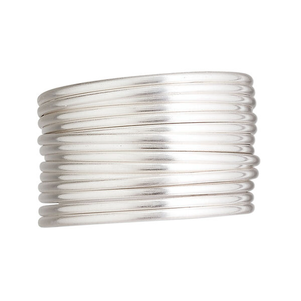Wire, sterling silver, half-hard, half-round, 14 gauge. Sold per pkg of 5 feet. image number 0