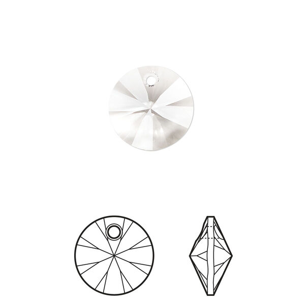 Drop 12pk crystal, Crystal Passions® 12mm pendant mini disk 6428 image number 0