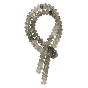 Tourmalinated quartz 1pkg1, hand-cut micro-faceted rondelle bead natural 14 inch 6x4mm-7x5mm