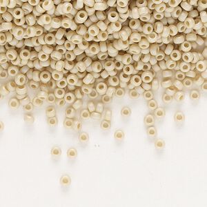 Seed bead, Miyuki, glass, pkg/250g, #15 rocaille, opaque matte rainbow moth wing brown, (RR-4691).