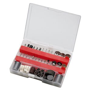 Rotary tool accessories, steel, 1/8 inch shank. Sold per 188-piece set.