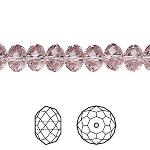 Bead 12pk light amethyst, Crystal Passions® 8x6mm rondelle 5040