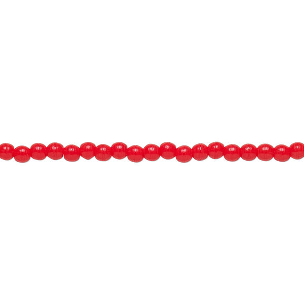 Bead, Czech pressed glass, opaque red, 2mm round. Sold per 15-1/2" to 16" strand. image number 0