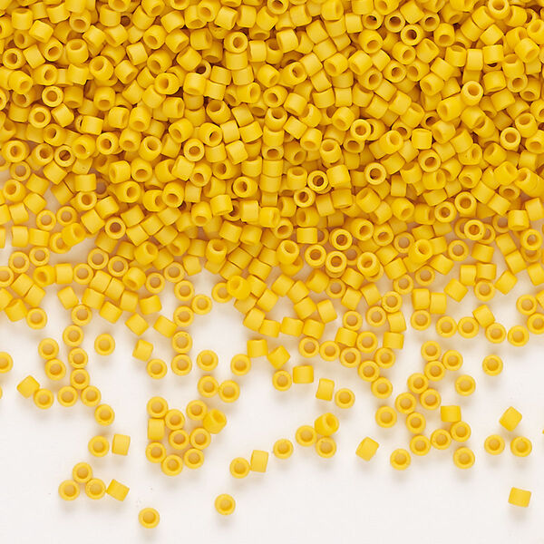 Seed bead, Delica®, glass, pkg/50g, #11 round, opaque matte glazed banana (DB-2285). image number 0