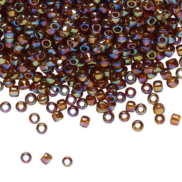 Seed bead, TOHO BEADS®, glass, pkg/7.5g, #8 round, translucent rainbow smoky topaz (TR-08-177). image number 0