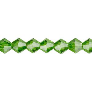 Bead 1pk transparent green, Celestial Crystal® 8mm bicone 15.5-16 inch