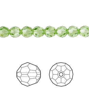 Bead 12pk peridot, Crystal Passions® 6mm round 5000