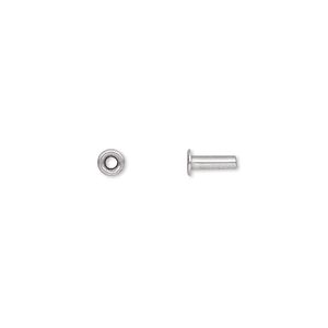 Eyelet, stainless steel, 7x3.5mm with 6x1.9mm tube and 1.4mm inside diameter, fits 2mm hole. Sold per pkg of 100.