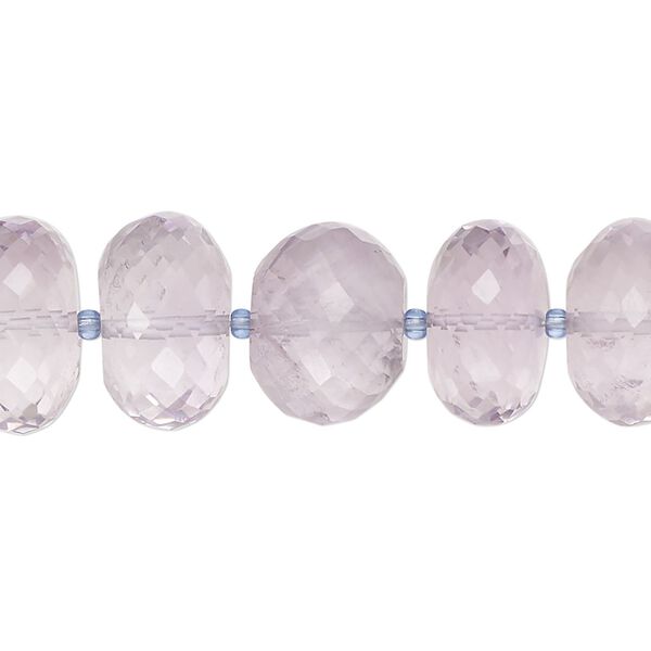Amethyst 1pkg1, hand-cut micro-faceted rondelle bead natural 8 inch 14x8mm-16x12mm image number 0