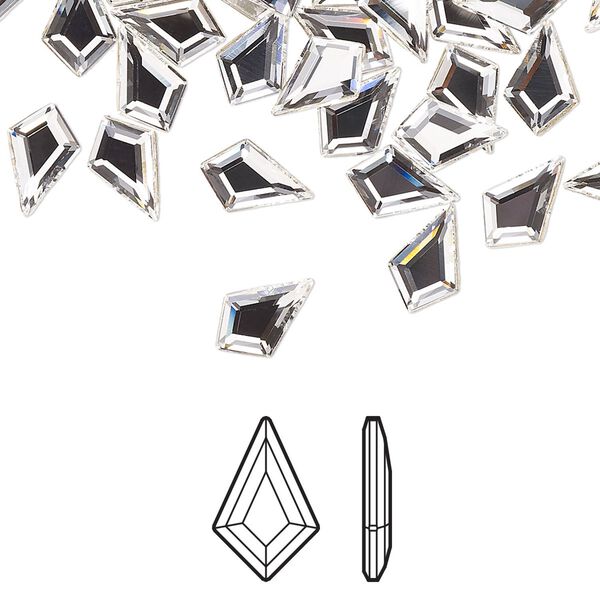 Flat back 6pk crystal foil back, Crystal Passions® 8.6x5.6mm kite 2771 image number 0