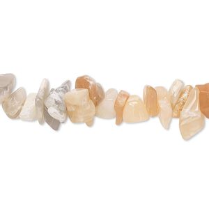 Multi-moonstone 1pkg1, chip bead natural 34 inch medium