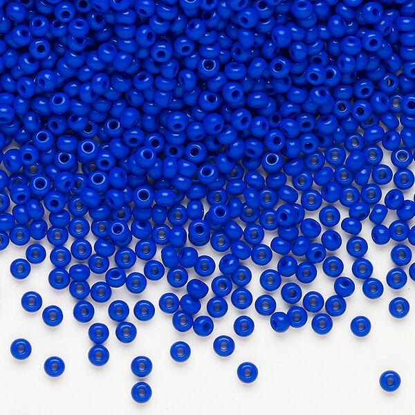 Seed bead, Preciosa Ornela, Czech glass, pkg/50g, opaque lapis blue, #10 rocaille. image number 0
