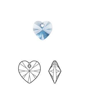 Drop 4pk cool blue, Crystal Passions® Regenerated 10mm pendant heart 6228