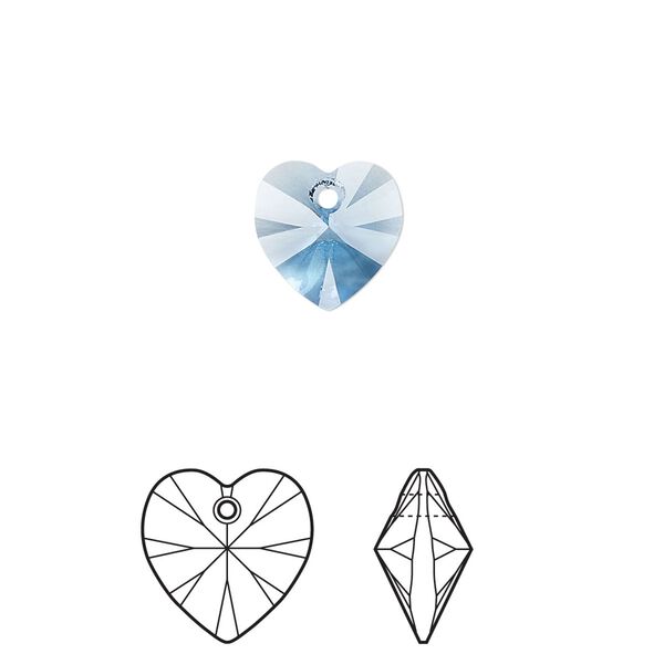 Drop 4pk cool blue, Crystal Passions® Regenerated 10mm pendant heart 6228 image number 0