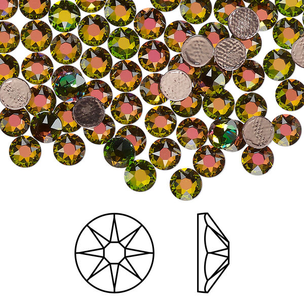 Flat back 144pk crystal vitrail medium foil back, Crystal Passions® hotfix 4.6-4.8mm round SS20 2078 image number 0