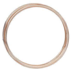 Memory wire, Beadalon®, rose gold-plated carbon steel, 2.25-2.63 inch round bracelet, 1mm thick extra heavy duty. Sold per 0.5-ounce pkg, approximately 9 loops.