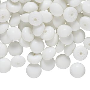 Cabochon, vintage Japanese glass, white, 8mm non-calibrated round. Sold per pkg of 100.