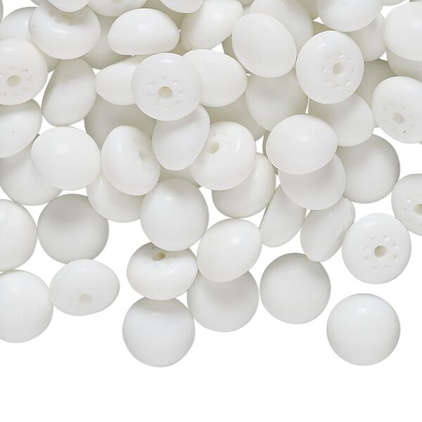 Cabochon, vintage Japanese glass, white, 8mm non-calibrated round. Sold per pkg of 100. image number 0