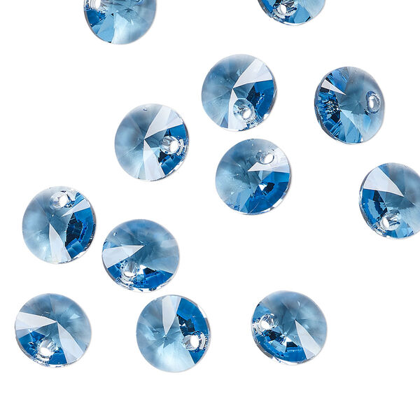Drop 144pk ice blue, Swarovski® ReCreated™ 8mm pendant mini disk 6428 image number 1