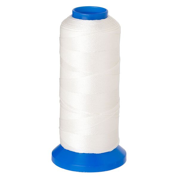 Cord, Griffin, nylon, white, 0.5mm, 24.9-pound test. Sold per 400-meter spool. image number 0