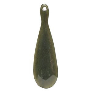 Nephrite jade 1pkg1, hand-cut double-sided paddle focal natural 2x0.666 inch