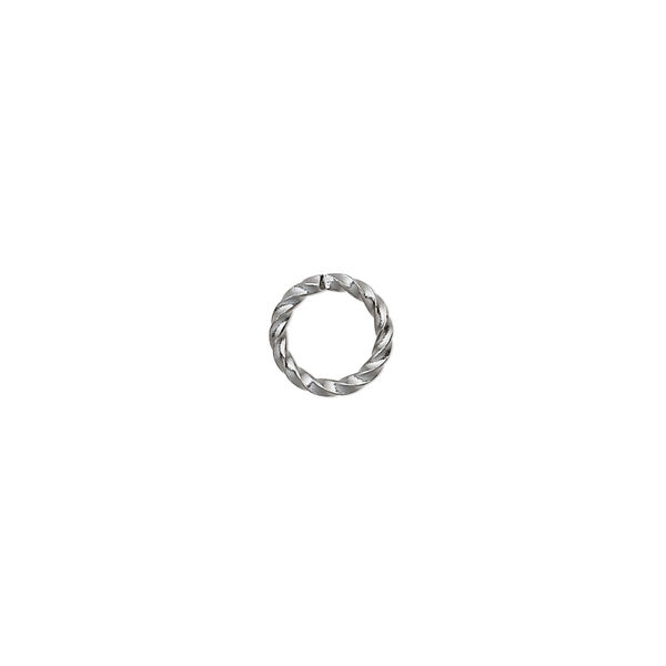 Jump ring, gunmetal-plated brass, 8mm twisted round, 5.8mm inside diameter, 16 gauge. Sold per pkg of 1,000. image number 0